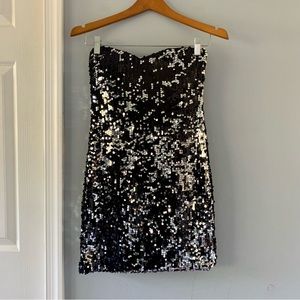 Strapless sequin dress NYE